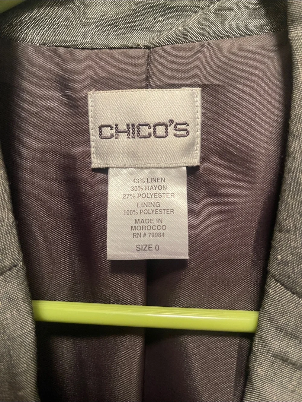 Chico's Heather Gray Women's Blazer - Two-Button Tailored Jacket